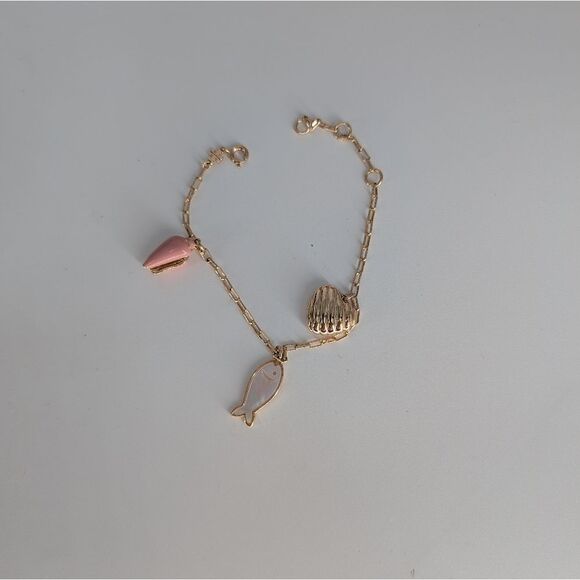 Tory Burch Gold and Pink Charm Bracelet - Picture 1 of 7